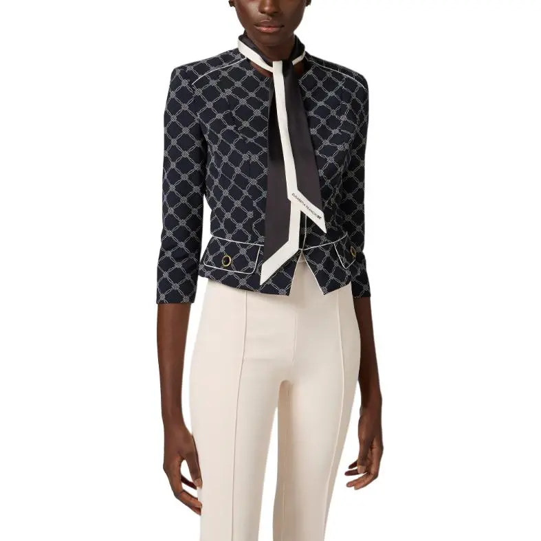 Elisabetta Franchi Printed Stretch Crêpe Jacket-2