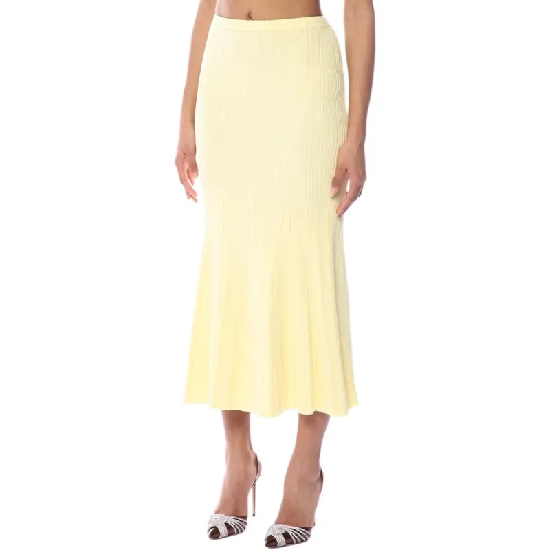 Self portrait Ribbed knit Midi Skirt-2