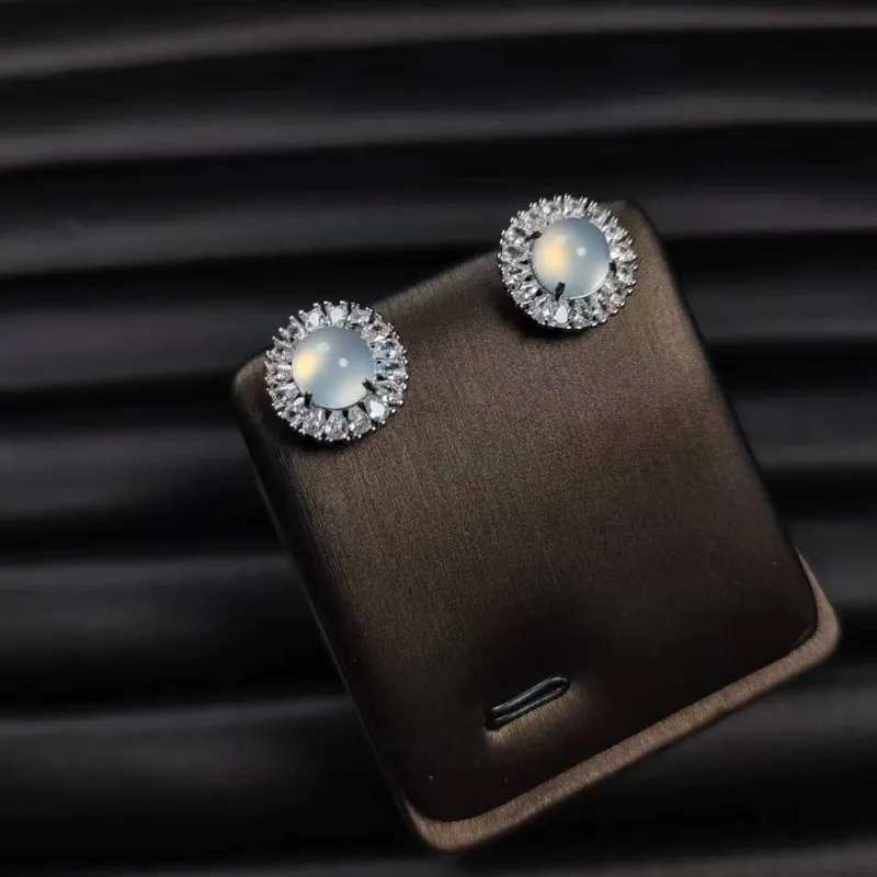 JUNWEN Chalcedony Stud Earrings Women's-4