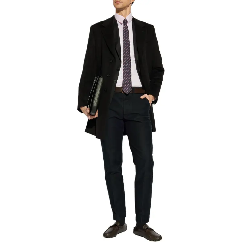 GIORGIO ARMANI Curved Hem Twill Shirt-4