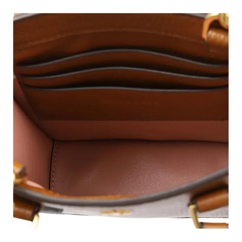 TORY BURCH Blake Cow Leather Handbag, Shoulder Bag, Crossbody Bag Mini Women's Brown-5
