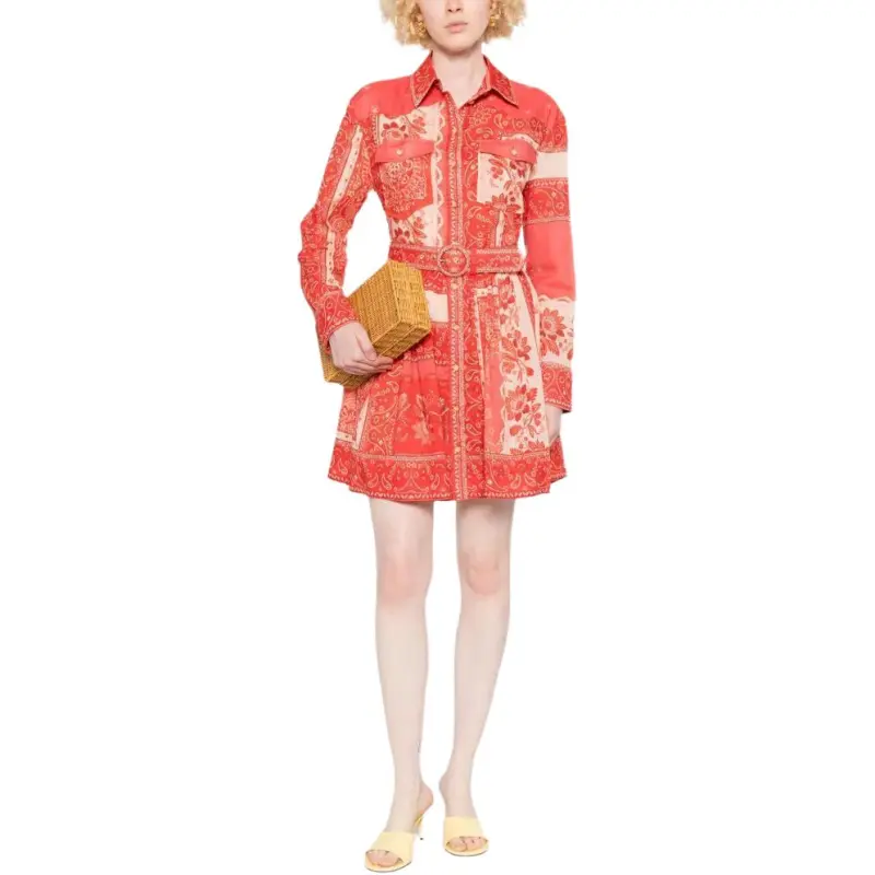 Zimmermann SS25 Long Sleeved Dress Women's Bright Red-1