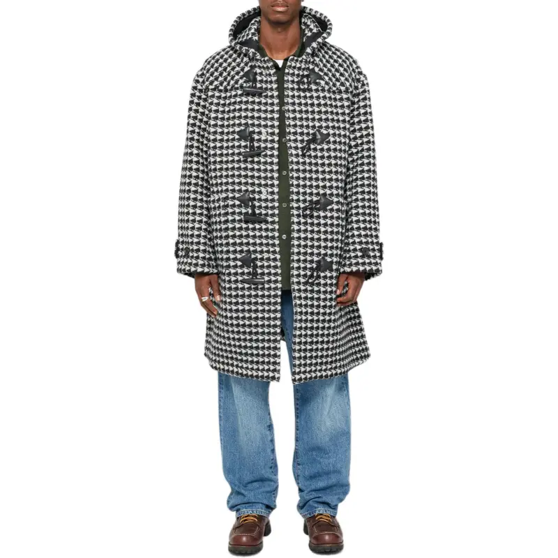 Denim Tears X Stussy Spade Jacquard Duffle Coat-5