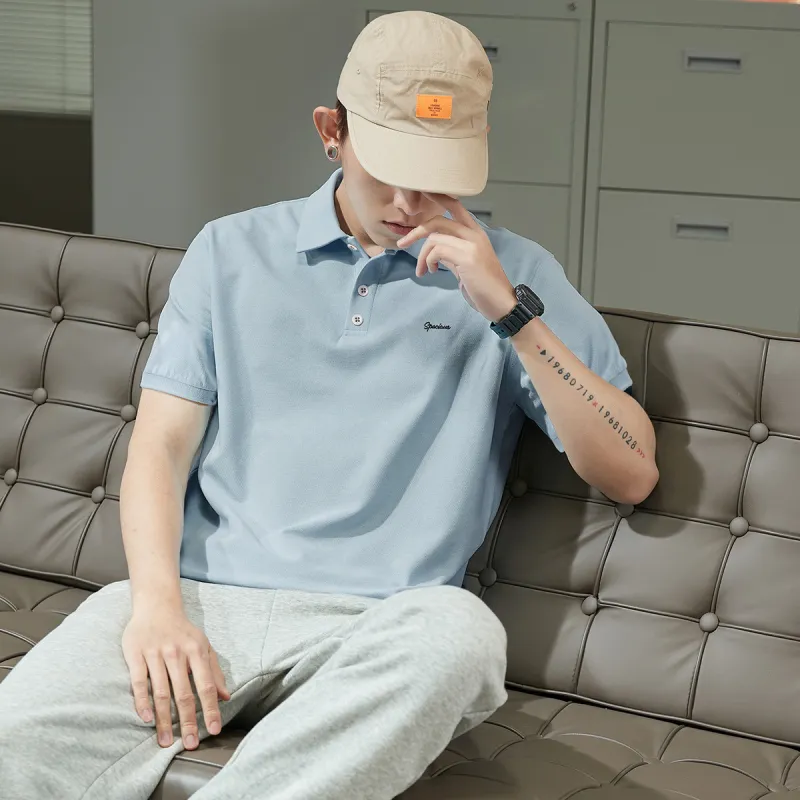 Tonlion Polo Shirt Men's Ice Blue-1