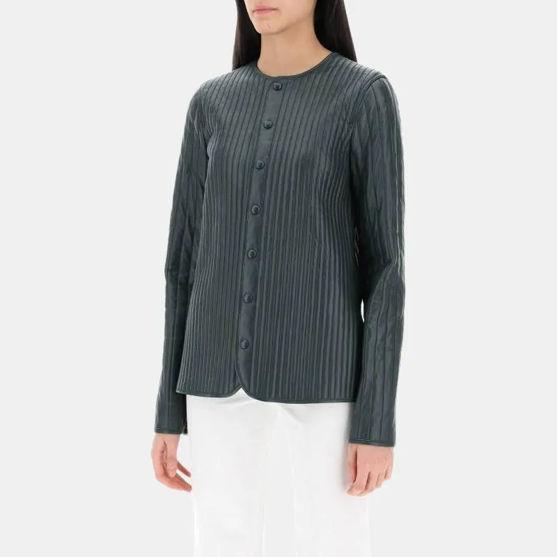 TOTEME Linear Quilted Leather Jacket-1