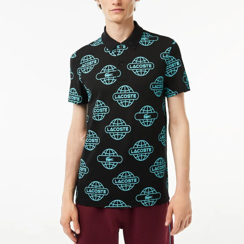LACOSTE Logo print Piqué Polo Shirt-2