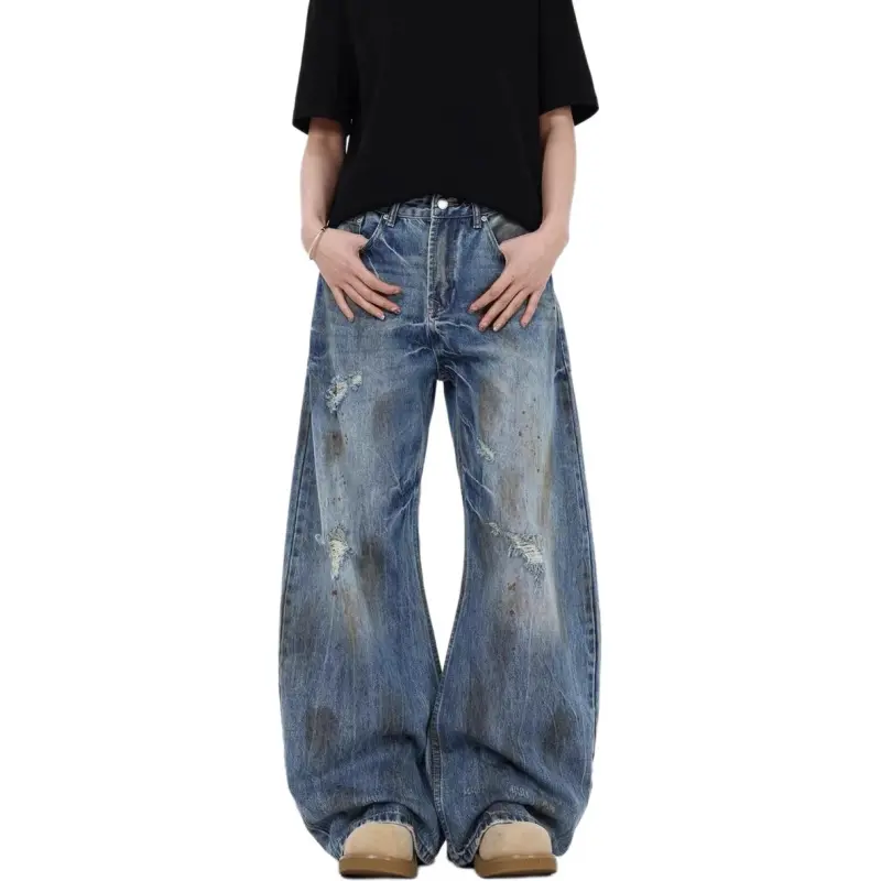 DUATOGE Jeans Men's Vintage Blue -1