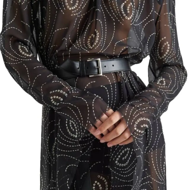 PRADA All Over Geometric Printed Midi Dress-2