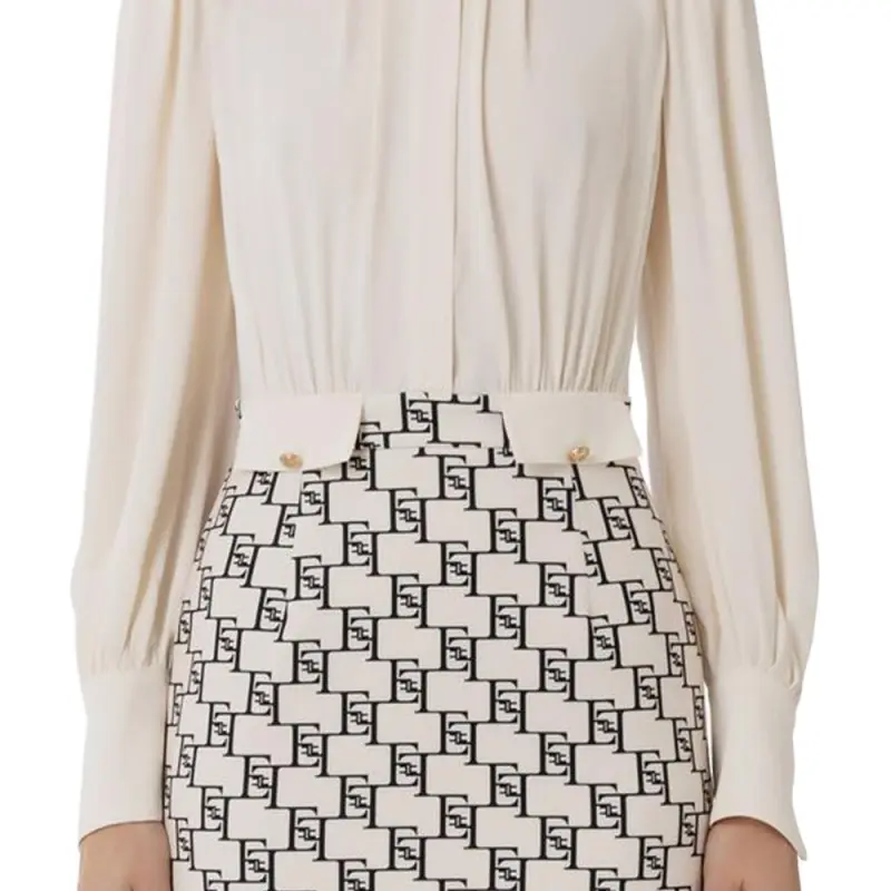 Elisabetta Franchi Long-Sleeved Dresses Women's Butter Black-3