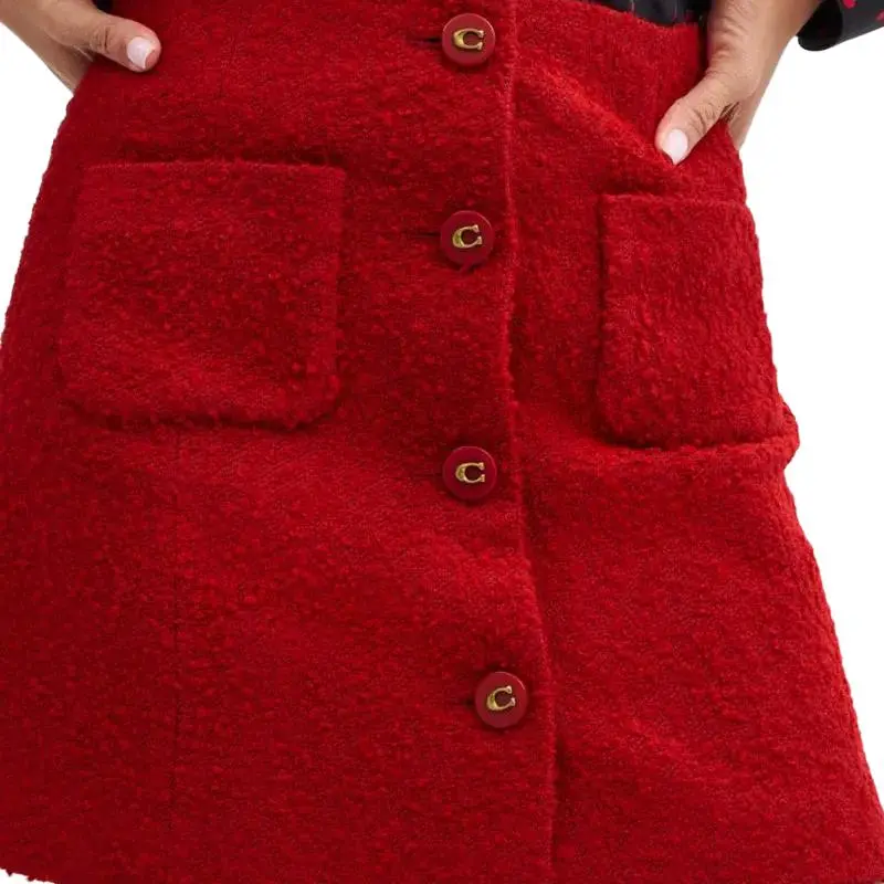 COACH FW24 Casual Short Skirts Women's Red-3