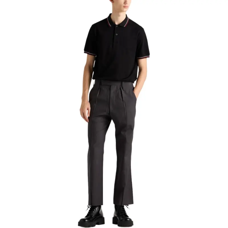 PRADA SS25 Polo Shirt Men's Black-1