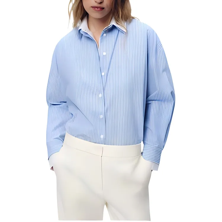 ZARA Shirts Women's Blue With White Lettering-1