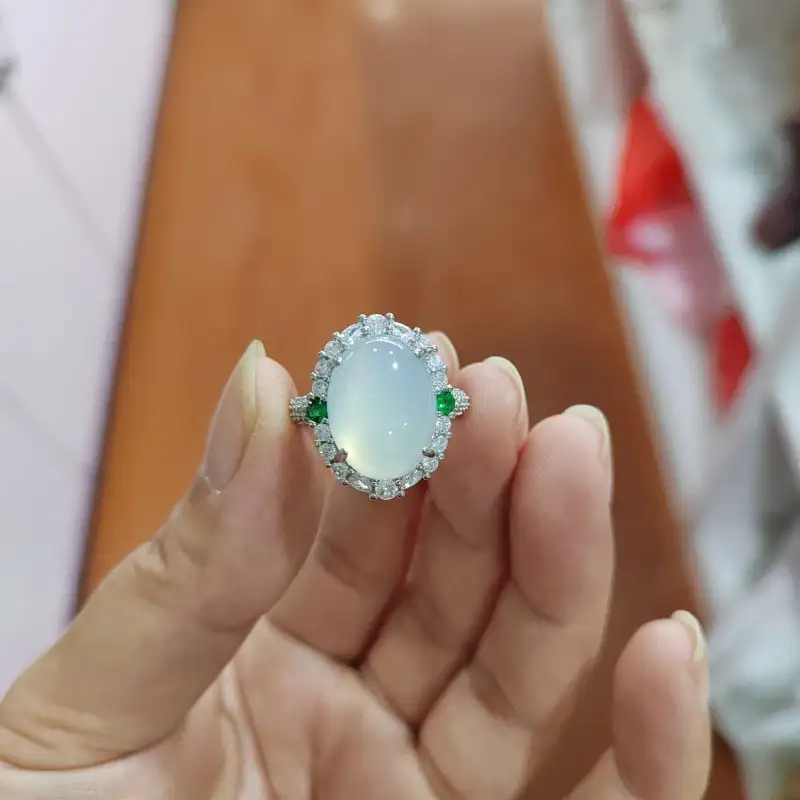 Gifts Chalcedony Jade Rings Unisex-3