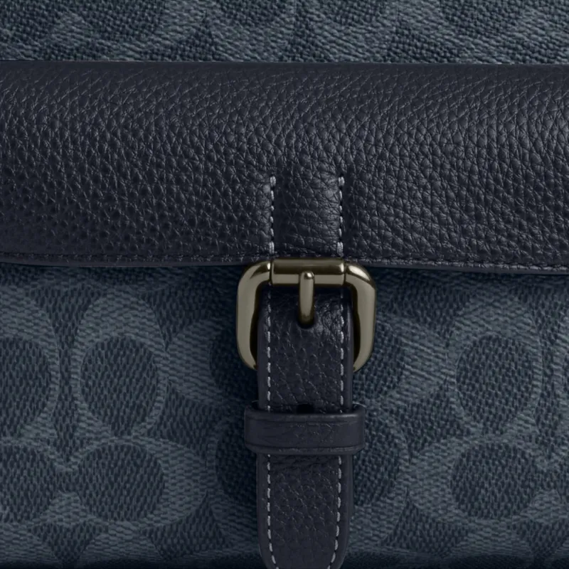 COACH Coated Canvas Crossbody Bag Shoulder Bag Small Size Men's Midnight Navy-3