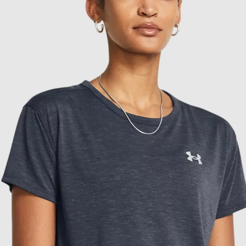 Under Armour Drop Shoulder Sleeve T Shirt Women's Downpour Gray-4