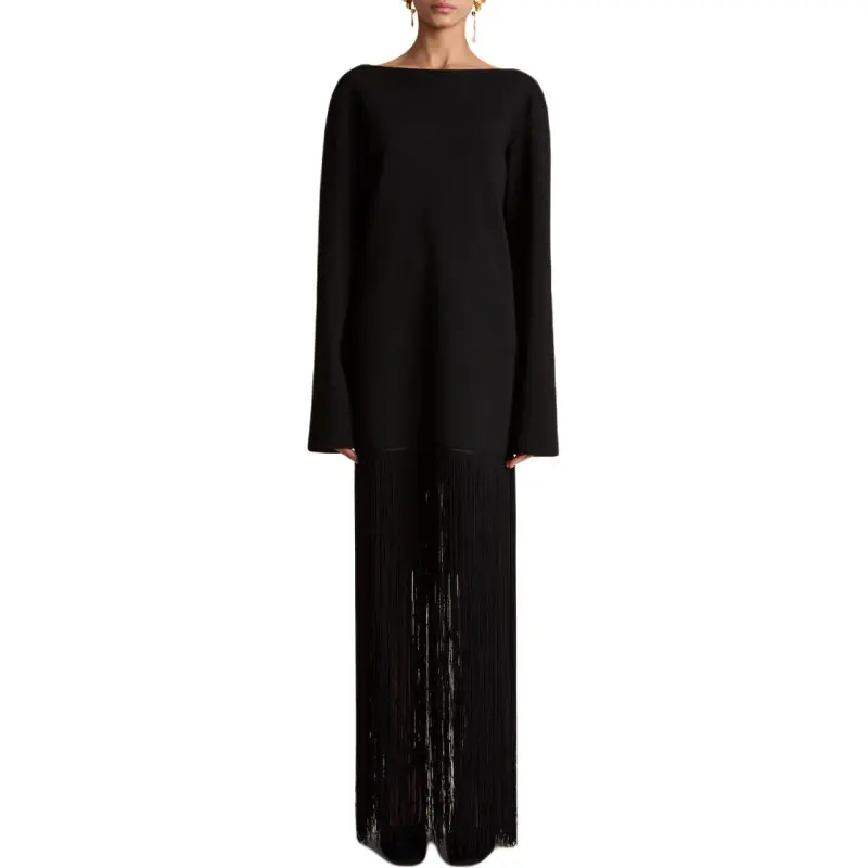 KHAITE FW24 Paley Dress Long Sleeved Dress Women's Black/Black-1