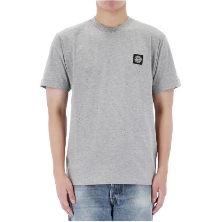STONE ISLAND Logo Patch Crewneck T Shirt-3