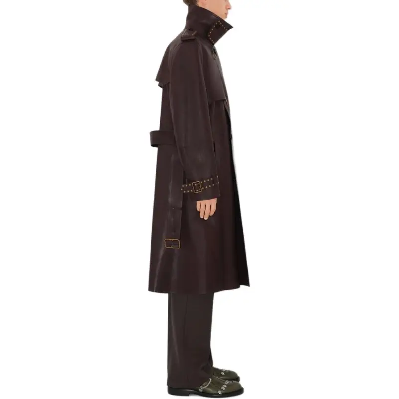 Burberry Leather Jacket Men's Brown-4
