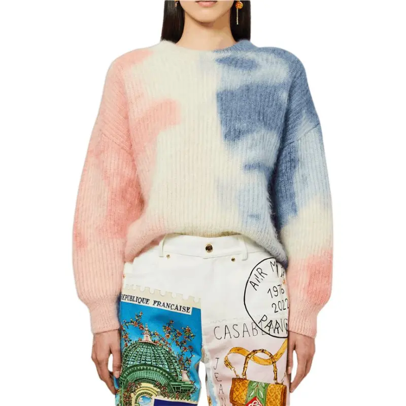 CELINE Mohair And Silk Crewneck Sweater 'Off White/Pink'-2