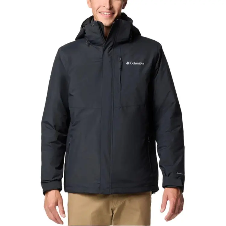 Columbia Hiking Skiing And Paragliding Water Resistant Windproof Wear Resistant Warm Windbreaker Jacket Men's Black-4