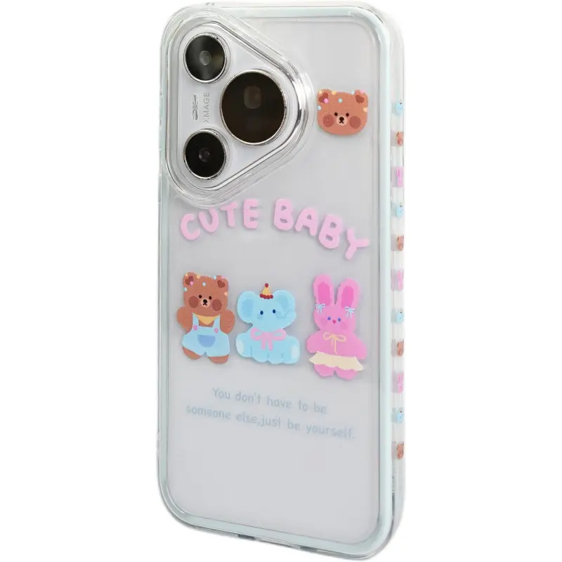 Wei Xin Acrylic Material 2 in 1 English Animal Phone Cases Compatibility With Huawei Mate 70/60 Pro/Pura 70/70 Pro+-2
