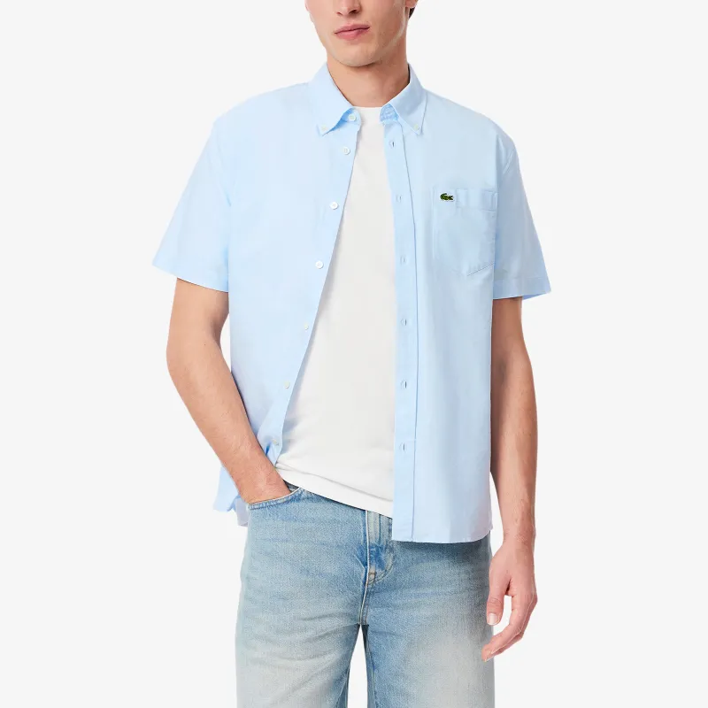 LACOSTE Logo patch Cotton Shirt-4