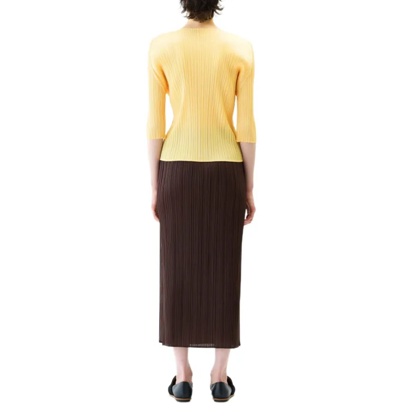 PLEATS PLEASE ISSEY MIYAKE Casual Long Skirt Women's Umber-2