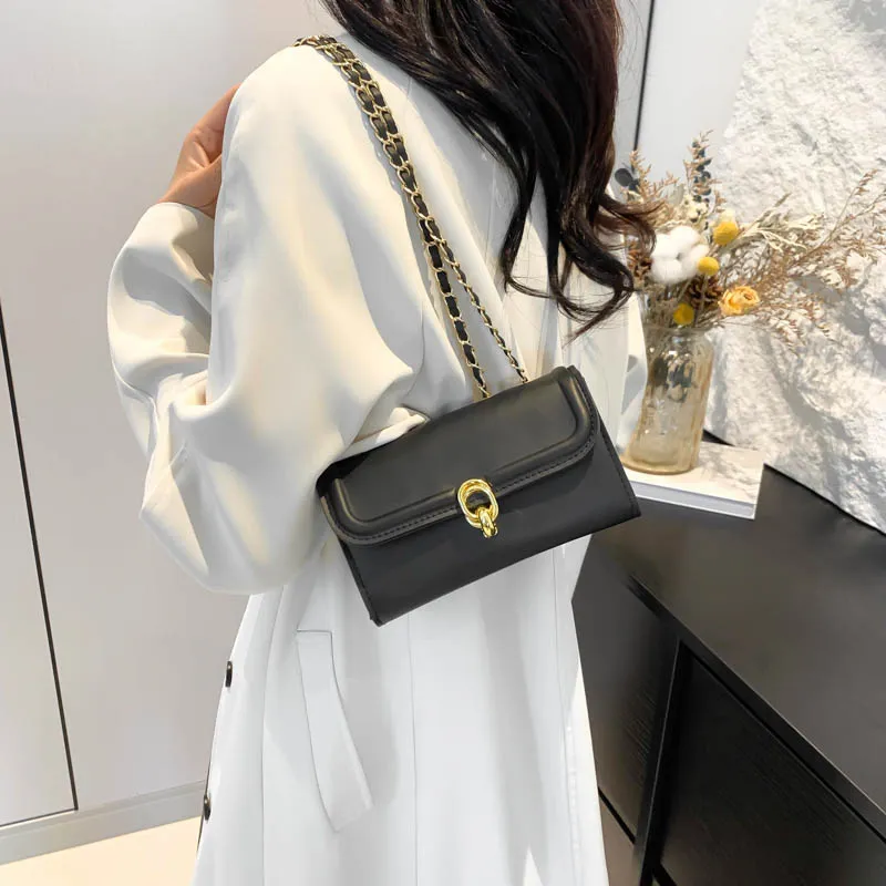 RIVMIND PU Crossbody Bag, Chain Bag, Shoulder Bag Regular Women's White/Silver/Black/Khaki/Pink-4