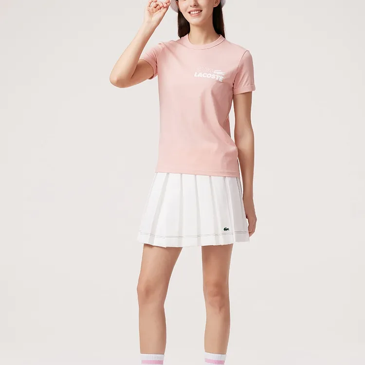 LACOSTE T Shirts Women's Pink-2