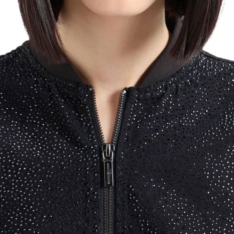 ARMANI EXCHANGE Rhinestone Zipped Jacket-4