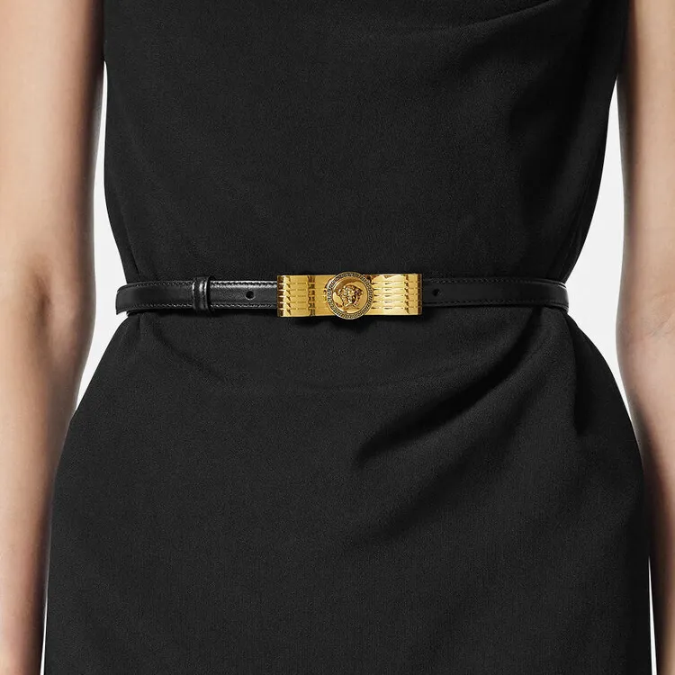 VERSACE Gianni Ribbon Leather Belt-2