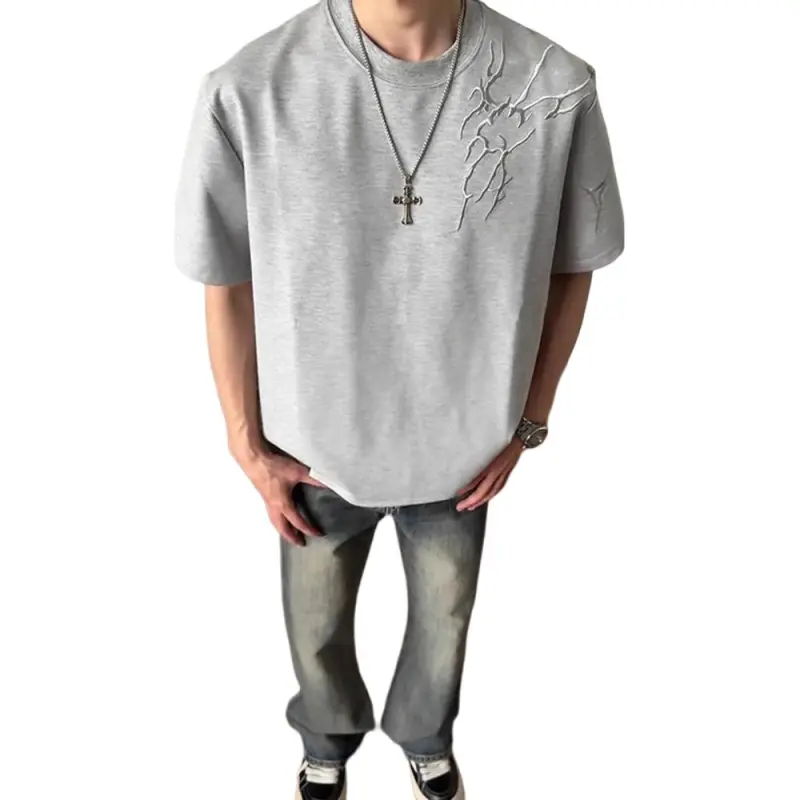 DUATOGE T Shirts Men Gray -3