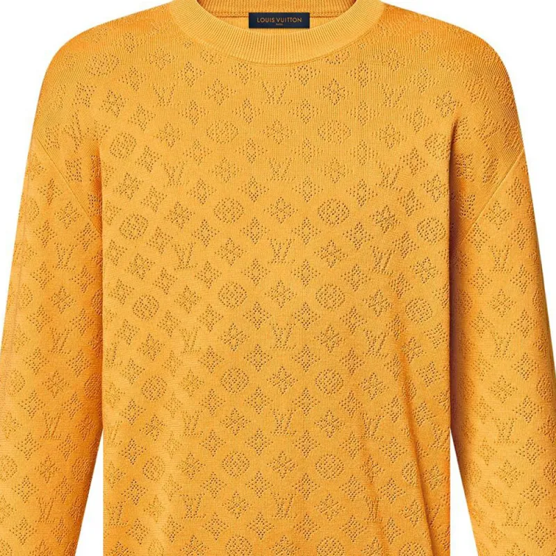 LOUIS VUITTON 1AGJHI Monogram Pointelle Cotton Pullover-2