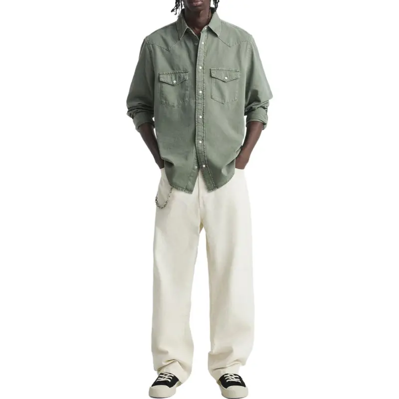 ZARA Shirts Men Khaki-2