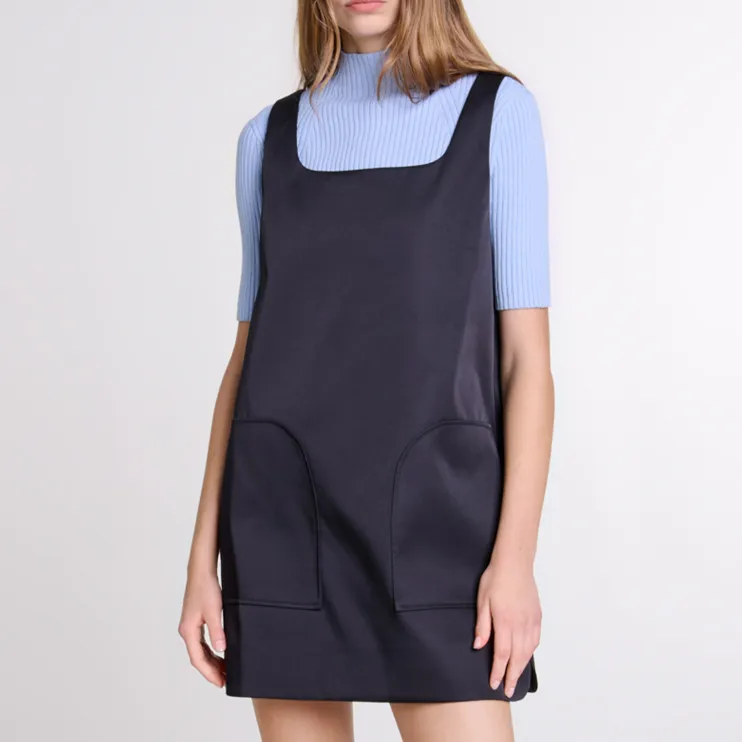 Maje Satin Pinafore Mini Dress-4