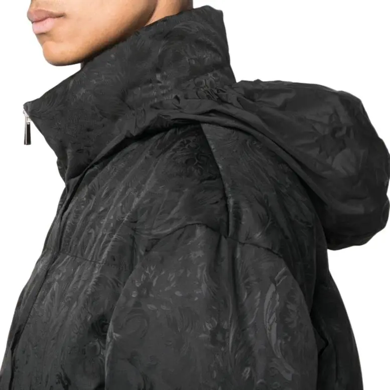 VERSACE Baroque Printed Zipped Puffer Jacket-5