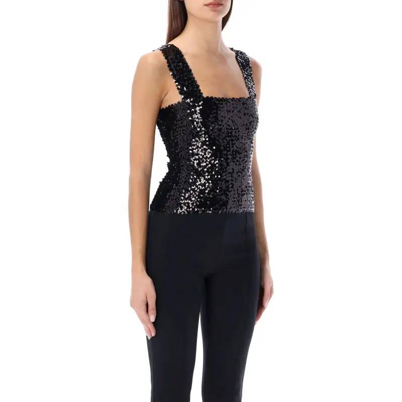 SAINT LAURENT Sequin Sleeveless Top-5