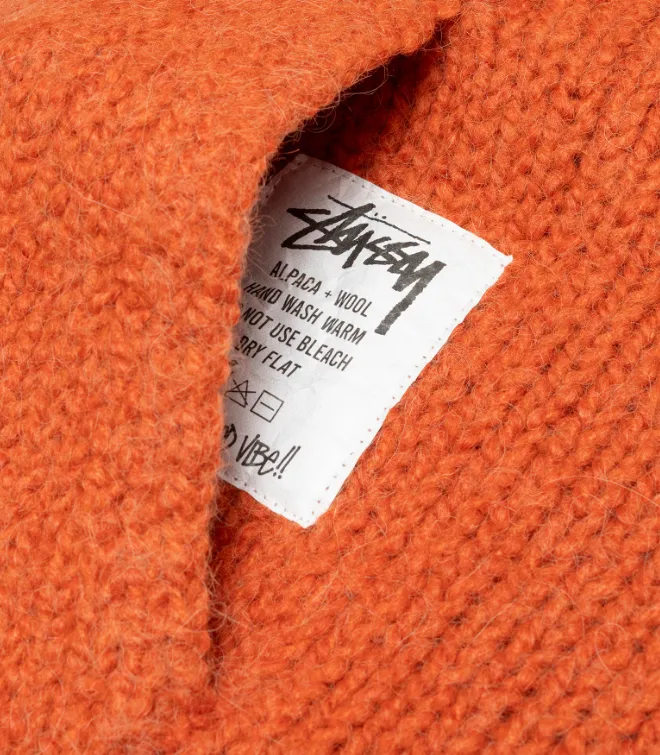 Stussy Chunky Knit Zip Hoodie Black 2XL - POIZON