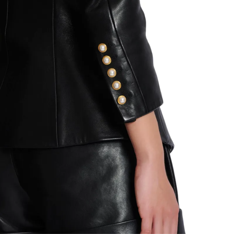 BALMAIN Lambskin Fitted Jacket-7