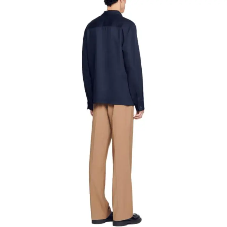 Sandro Straight point Collar Zipped Shirt-1