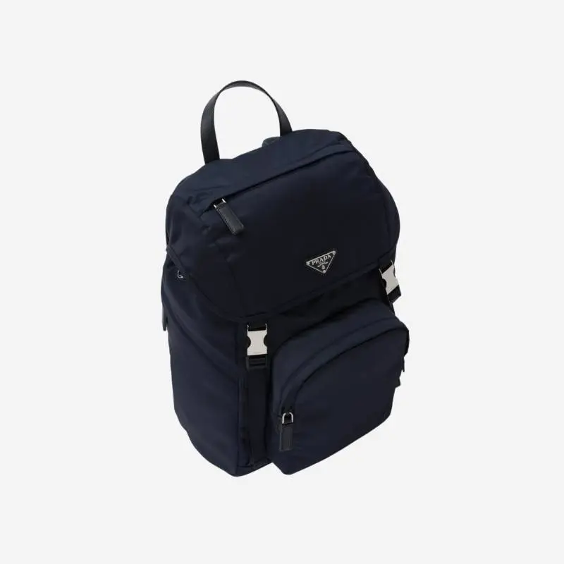 PRADA Recycled Nylon Backpack Men's Marine Blue-2