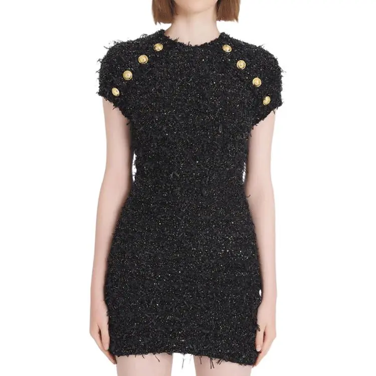 BALMAIN Sequin embellished Tweed Mini Dress-1