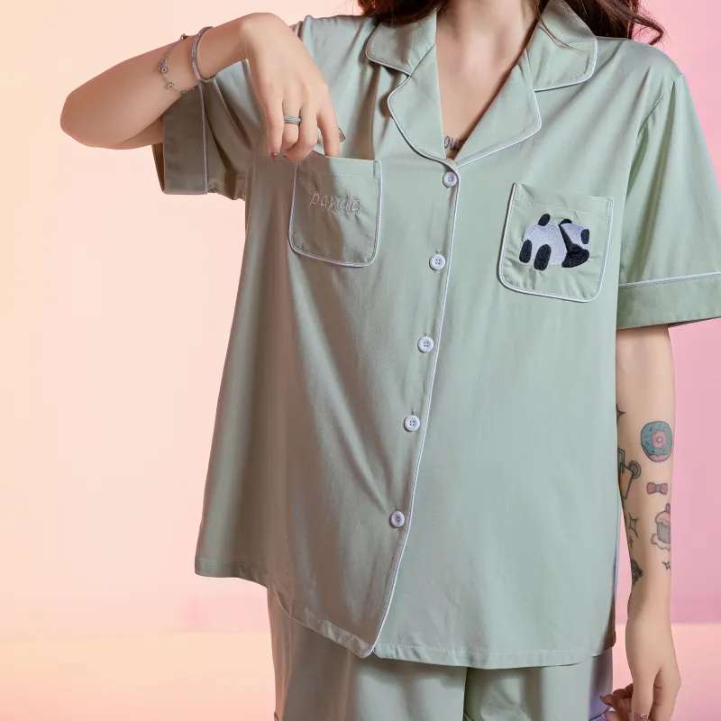 WANANNI Pajama Set Women's Tea Blue-1