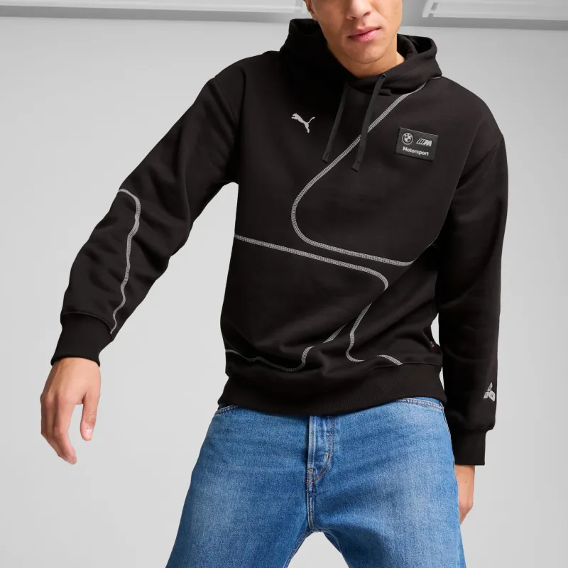 PUMA BMW M Motorsport SS24 Statement Hoodie Sweatshirt Men's Black-2