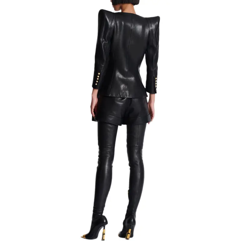 BALMAIN Lambskin Fitted Jacket-3