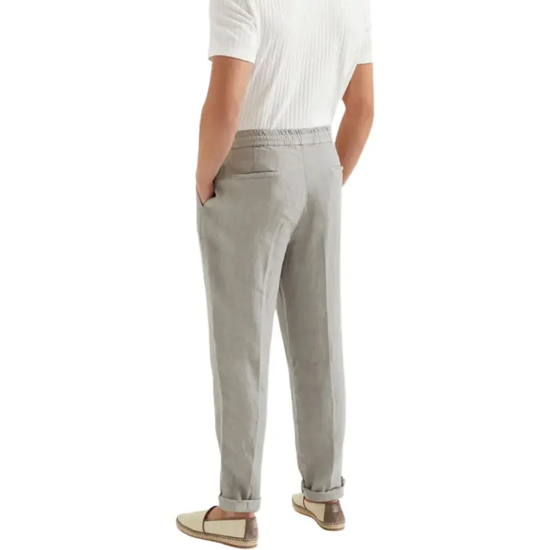 Brunello Cucinelli Drawstring waistband Tapered Trousers-3