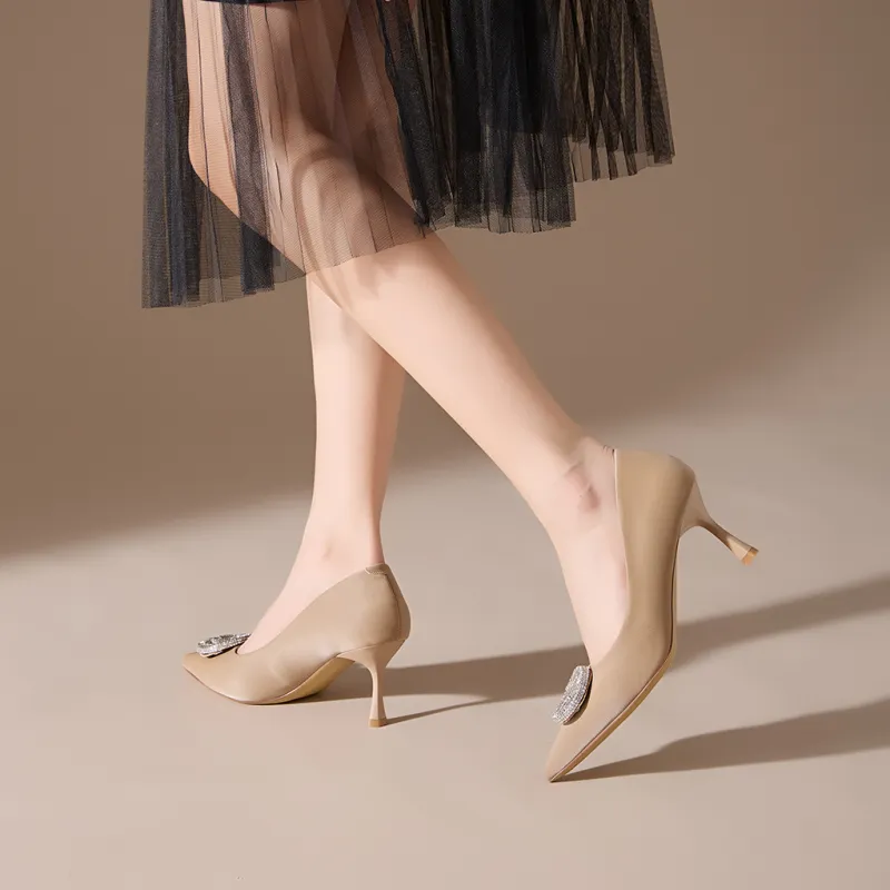 FESOUNE Slim Heel High Heels Women's-6