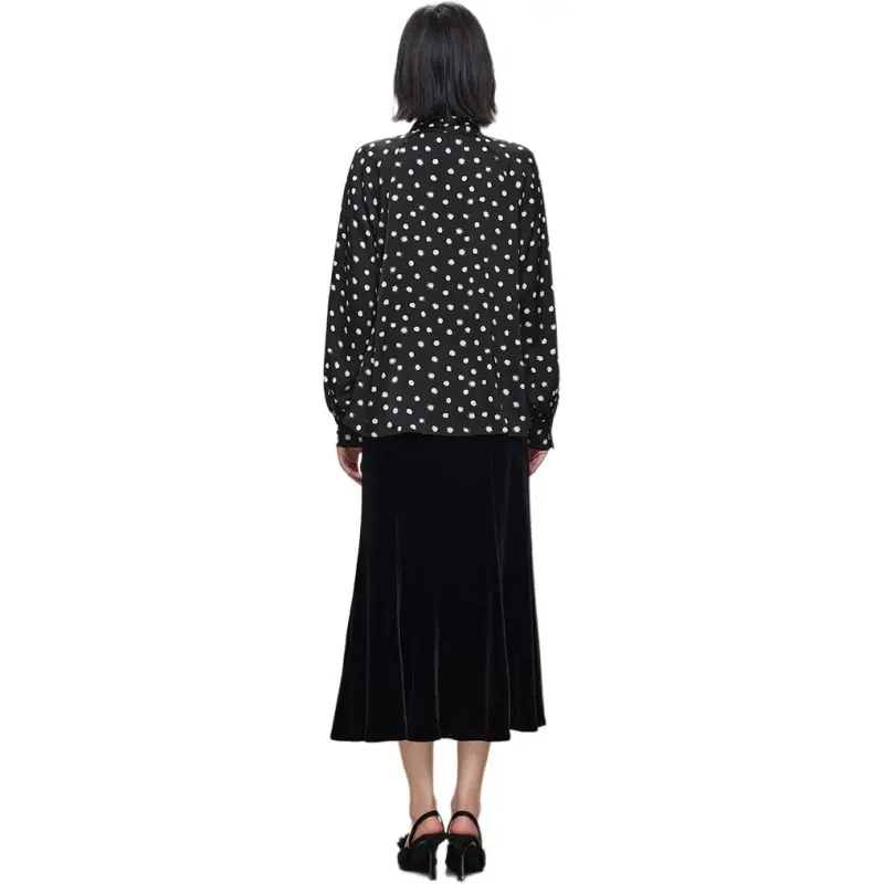 Yu Qianwen Shirt Women's Black White-2