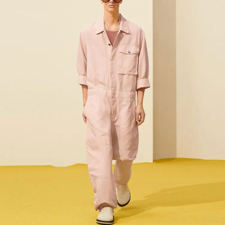 ZARA Jumpsuit Men's Light Pink Red-3