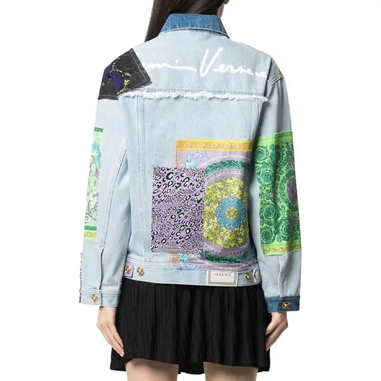 VERSACE Patchwork Denim Jacket 'Multicolor'-2